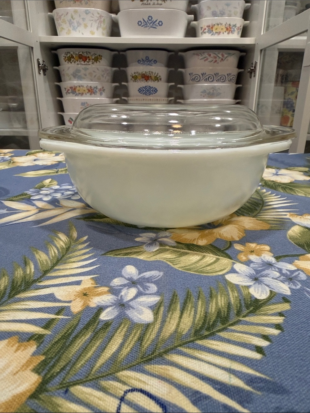 Pyrex White Milk Glass Baking Dish Lid 022         1 Liter